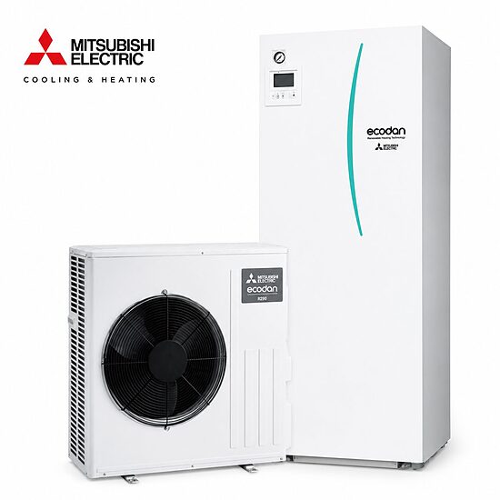 MITSUBISHI ELECTRIC Ecodan 7,5 kW gaiss–ūdens siltumsūknis ar 200 L ūdens sildītāju, 230 V, ERST20D-VM2E / SUZ-SWM80VA2